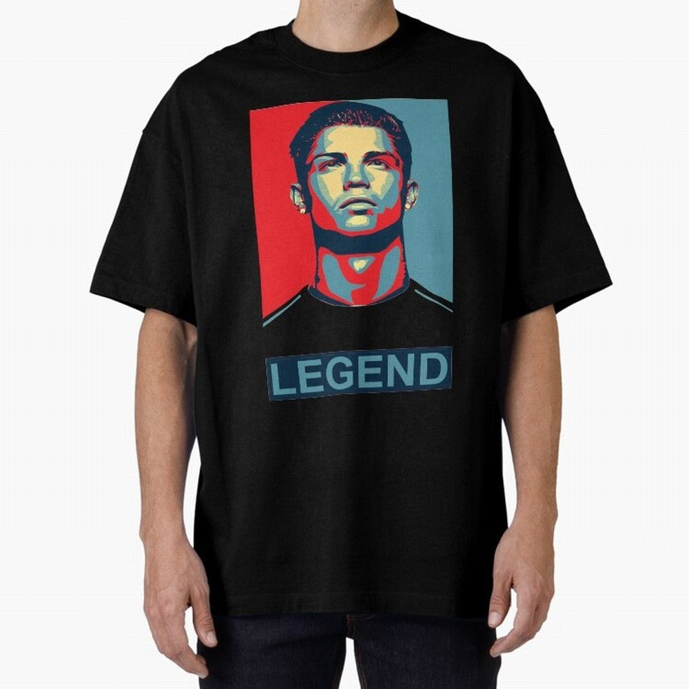 cristiano ronaldo legend Oversized T-Shirt Show Up for the Glory of Global Football Passion for FIFA World Cup 2026 USA Canada Mexico, Built around Messi, CR7 and Mbappe, Portugal, Spain and Germany, Football History, Final Match Energy, Crowd