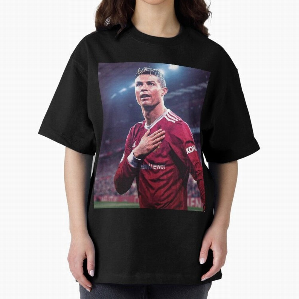 Cristiano Ronaldo New Oversized T-Shirt Stand with Global Football Passion for FIFA World Cup 2026, Capturing Cristiano Ronaldo, Portugal, Spain and Germany, Fan Favorite Moments, National Team Passion, Big Match Drama and Soccer History; Built for