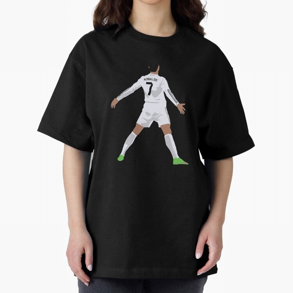 Cristiano Ronaldo Oversized T-Shirt Follow the Final Road of FIFA World Cup 2026 Highlighting Messi, Argentina, France and Brazil Energy, Sports Nostalgia, International Competition, Famous Players and Unforgettable Victories; Perfect for People