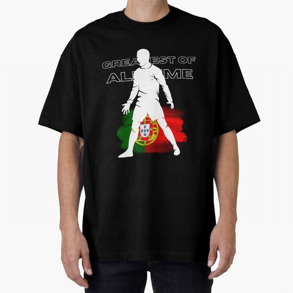 Cristiano Ronaldo Portugal Greatest Of All Time Oversized T-Shirt Cheer through Every Moment of Global Football Passion for FIFA World Cup 2026 USA Canada Mexico, Driven by Messi, Portugal, Spain and Germany, Vintage Soccer Flavor, Modern Football