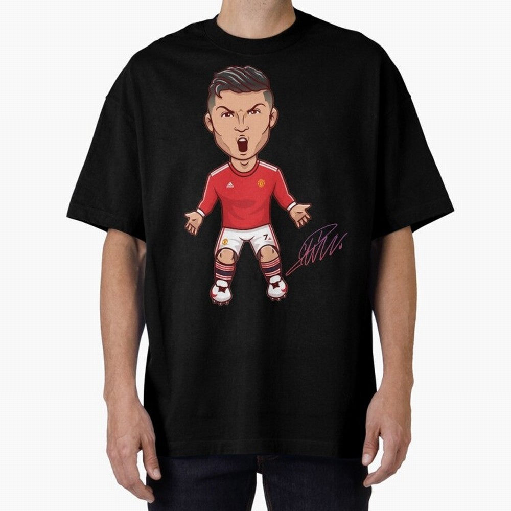 Cristiano Ronaldo CR7 Signature Oversized T-Shirt Celebrate Global Football Passion for FIFA World Cup 2026 USA Canada Mexico, Centered on Messi, England, Worldwide Fan Energy, Dramatic Goals, Stadium Lights and Championship Celebrations; Built for