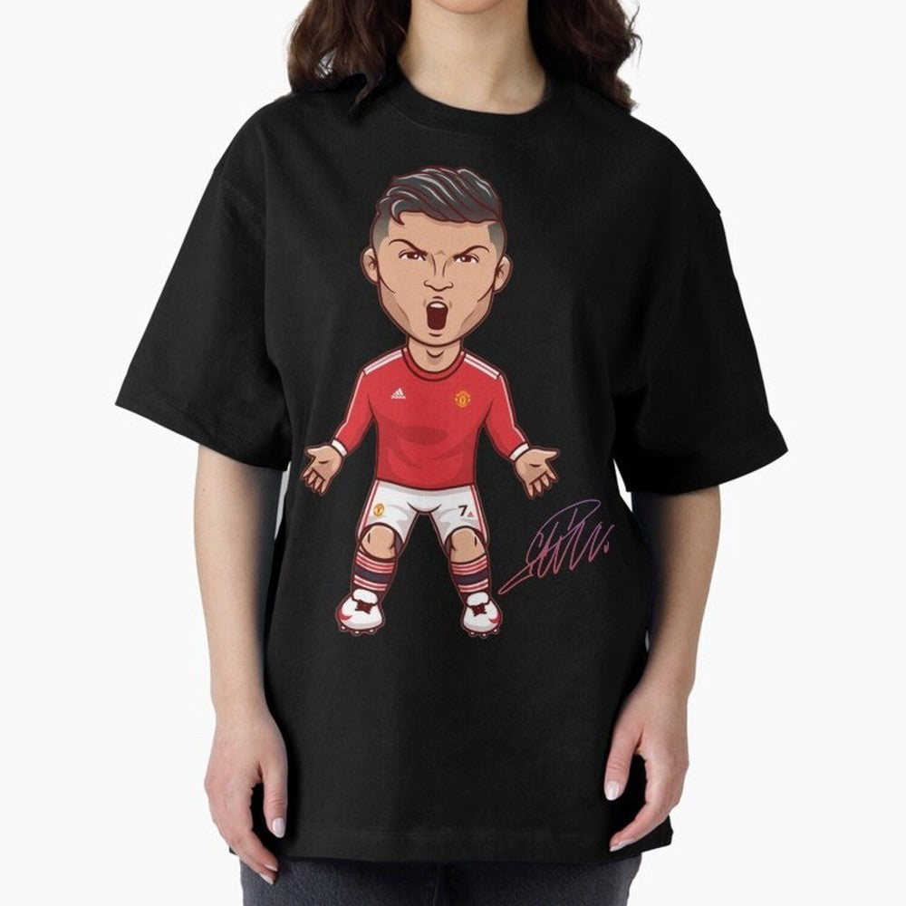 Cristiano Ronaldo CR7 Signature Oversized T-Shirt Celebrate Global Football Passion for FIFA World Cup 2026 USA Canada Mexico, Centered on Messi, England, Worldwide Fan Energy, Dramatic Goals, Stadium Lights and Championship Celebrations; Built for