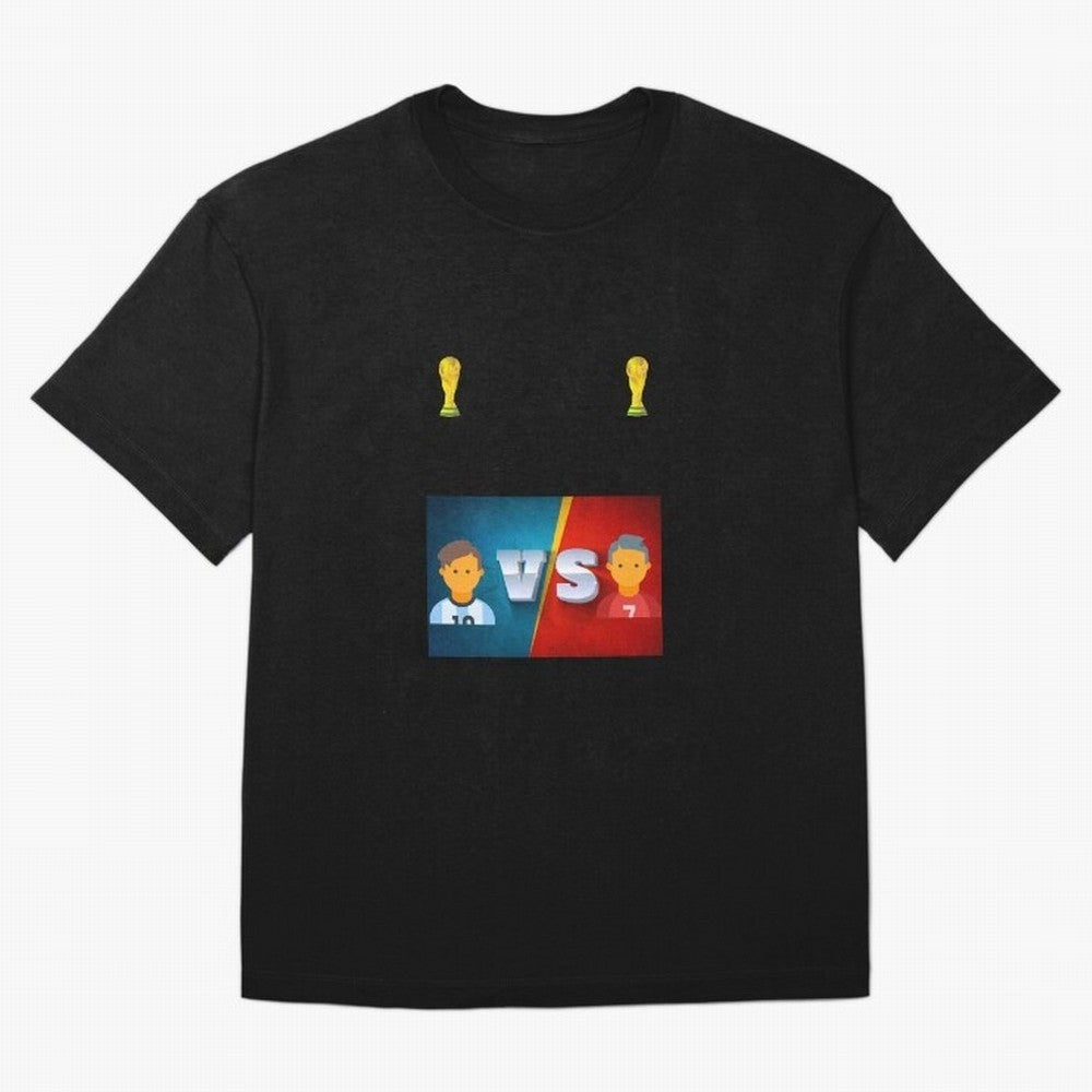 THE RONALDO VS MESSI Oversized T-Shirt Celebrate Fan Favorites in FIFA World Cup 2026 for Fans of Messi, CR7 and Mbappe and France and Portugal, Bringing Football Passion, Legendary Performances, Festival Vibes and Supporter Community; Built for