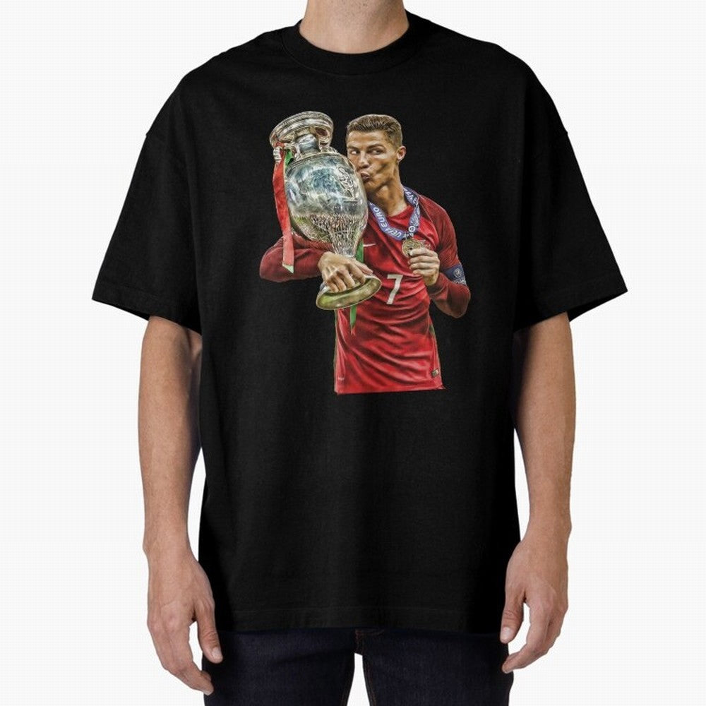 Cristiano Ronaldo Oversized T-Shirt Show Love for Legendary Goals in Match Day Hype around FIFA World Cup 2026, CR7, France and Portugal, Game Day Rituals, Football Legends, Country Pride and the Road to the Final; Made for Collectors Who Enjoy
