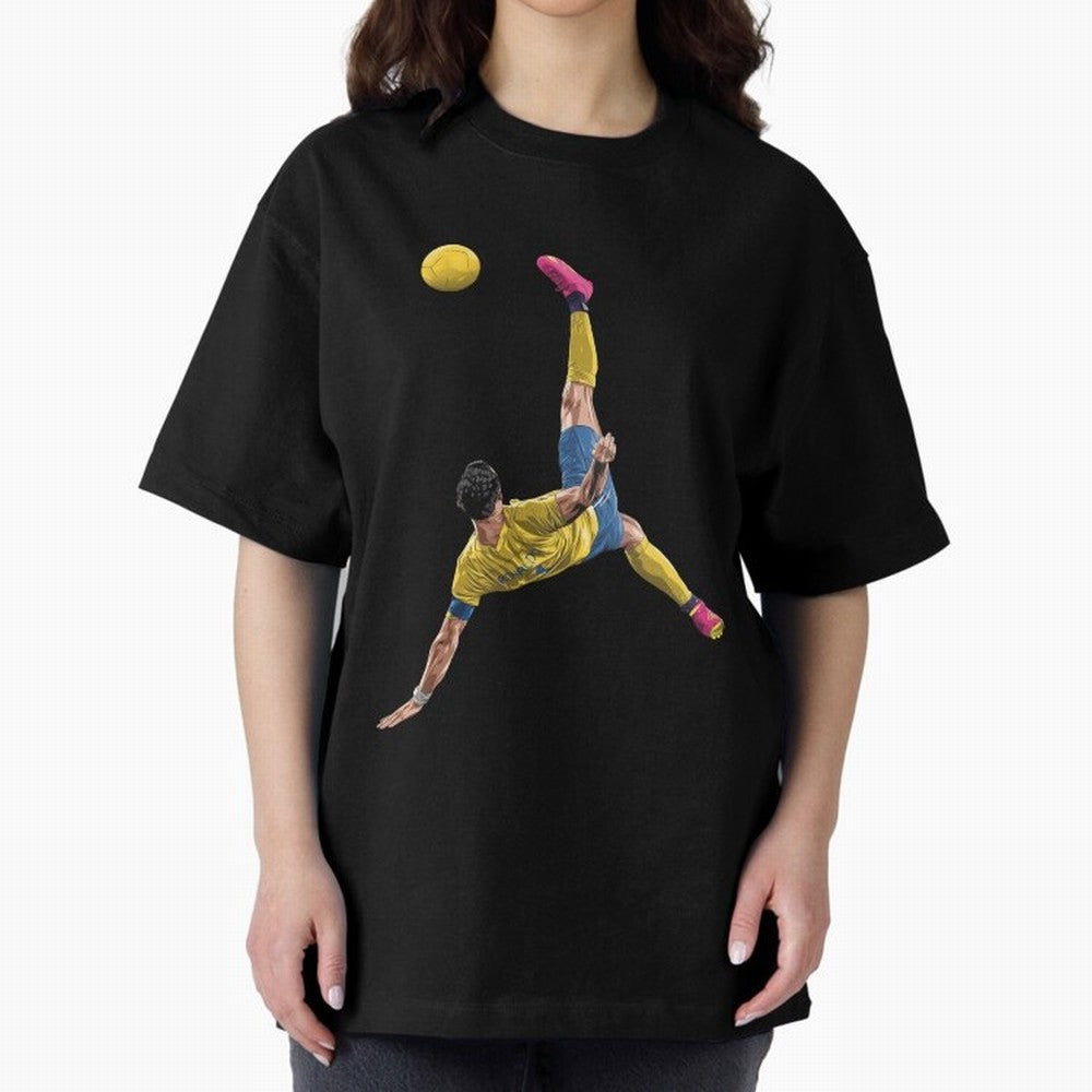 CRISTIANO RONALDO BICYCLE KICK GOAL AL NASSR Classic Oversized T-Shirt Feel International Energy from FIFA World Cup 2026 for Fans of CR7 and Messi and Argentina, France and Brazil, Bringing Fan Favorite Moments, National Team Passion, Big Match
