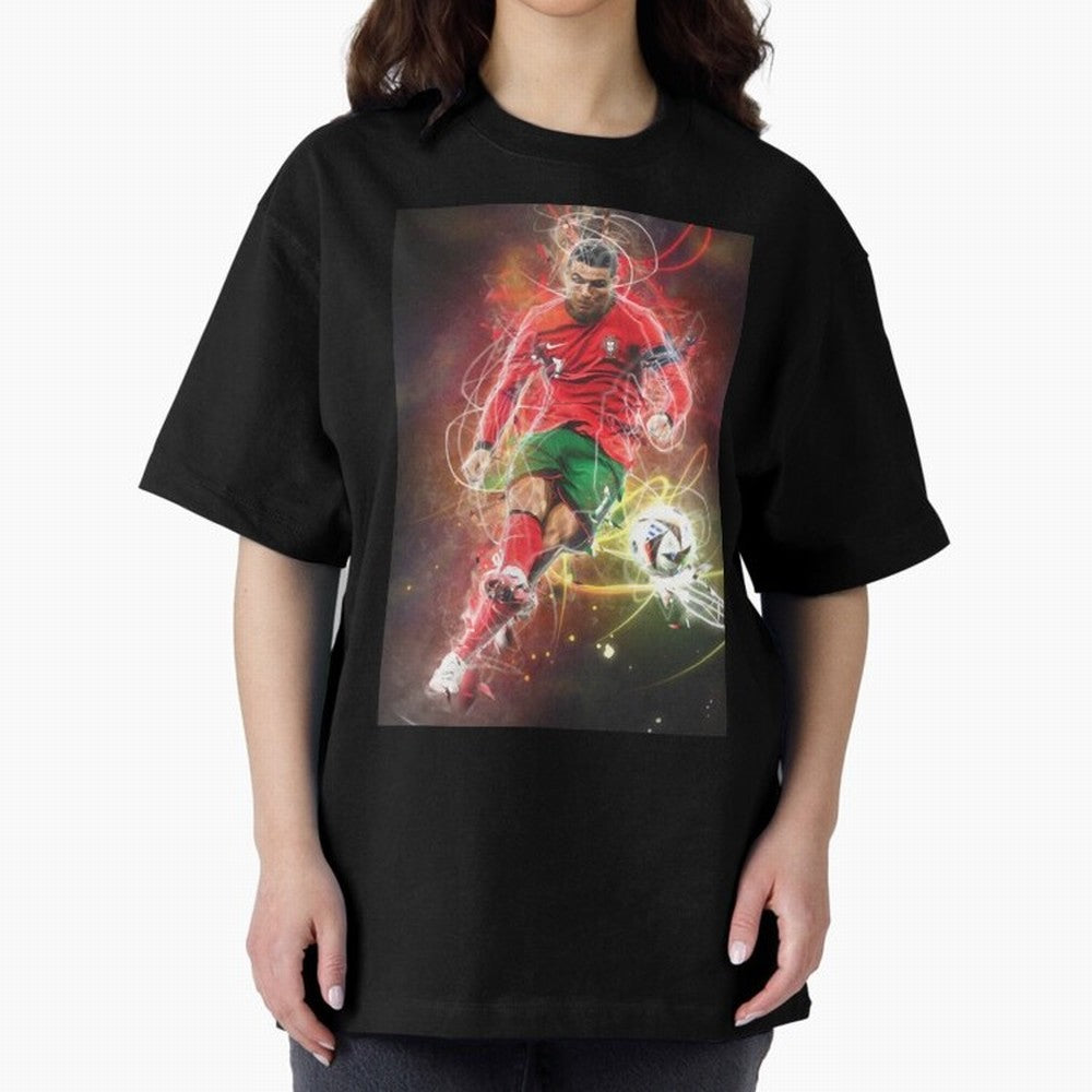 Cristiano Ronaldo Oversized T-Shirt Celebrate Fan Culture around Global Football Passion for FIFA World Cup 2026, Made for Messi, Brazil, Fan Favorite Moments, National Team Passion, Big Match Drama and Soccer History; Made for Die Hard Supporters,