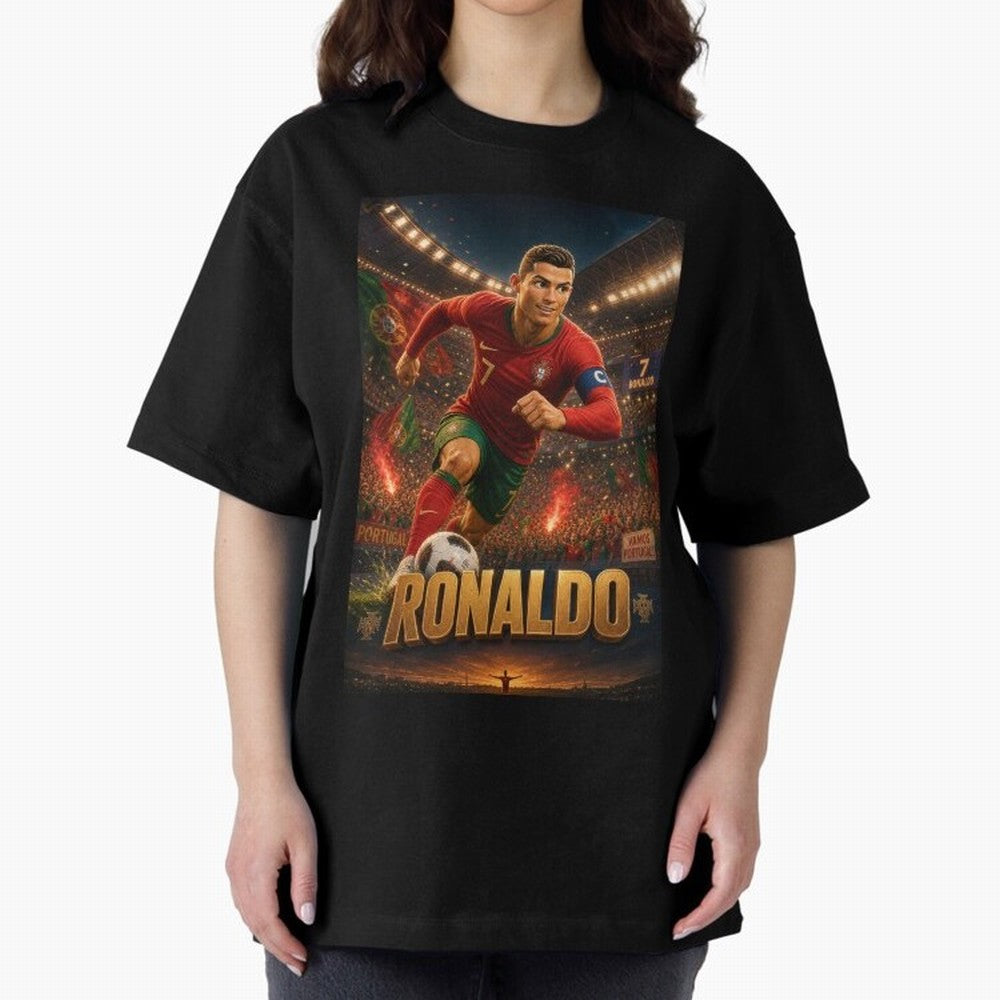 Ronaldo Oversized T-Shirt Turn Every Weekend Toward FIFA World Cup 2026 Group Stage Spirit, Featuring England and Germany, Cristiano Ronaldo, Haaland and CR7, Classic Soccer Heritage, Championship Pressure, Fan Loyalty and International Pride; Made
