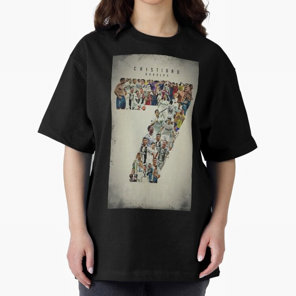 Cristiano Ronaldo Oversized T-Shirt Remember Iconic Moments from FIFA World Cup 2026 with Mbappe, Netherlands Energy, Worldwide Fan Energy, Dramatic Goals, Stadium Lights and Championship Celebrations; Great for Supporters Who Love Legendary