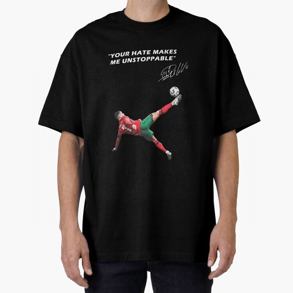 Cristiano Ronaldo Footballer Oversized T-Shirt Upgrade Global Football Passion for FIFA World Cup 2026 USA Canada Mexico, Filled with Mbappe, Portugal, Vintage Soccer Flavor, Modern Football Stars, National Flags and Final Night Emotion; Ideal for