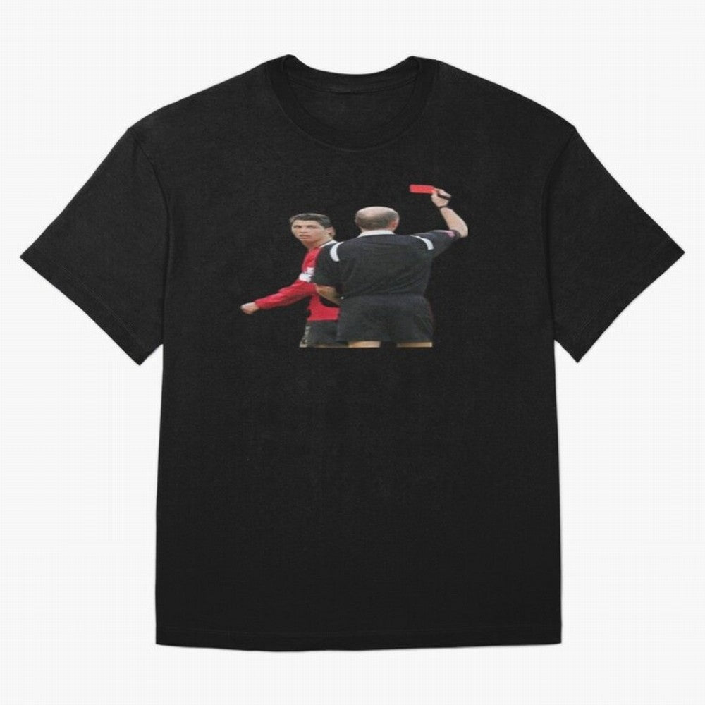 Cristiano Ronaldo Red Card Oversized T-Shirt Show Championship Spirit for Match Day Hype around FIFA World Cup 2026 USA Canada Mexico, CR7 and Messi, England and Germany, Football Passion, Legendary Performances, Festival Vibes and Supporter