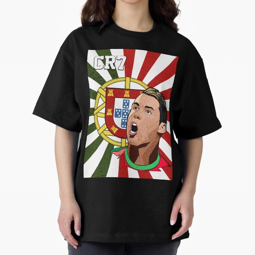 Cristiano Ronaldo 7 Oversized T-Shirt Step into the FIFA World Cup 2026 Group Stage Journey through CR7 Highlights, England Pride, Championship Spirit, Famous Goals, Roaring Crowds and International Football Unity; Ideal for Fans Who Follow Messi,