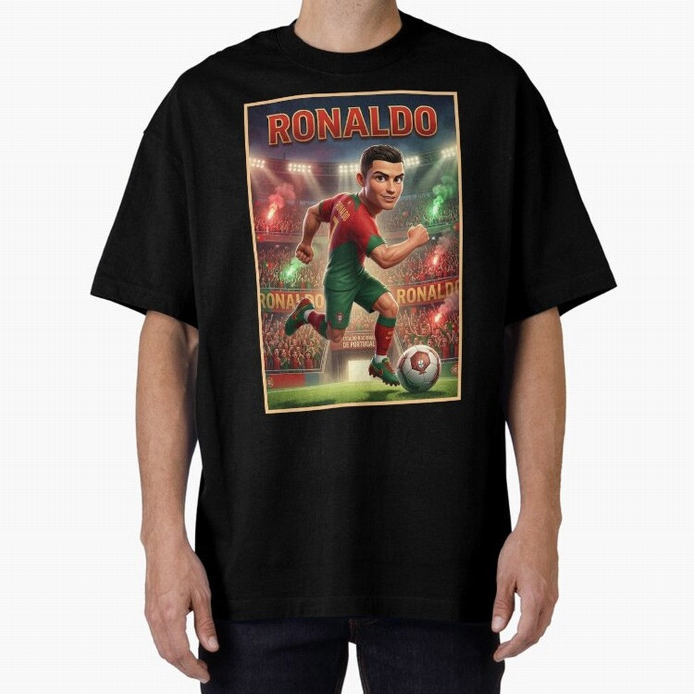 Ronaldo Oversized T-Shirt Feel Match Day Hype around FIFA World Cup 2026 USA Canada Mexico, Mbappe, Brazil, Goal Celebration Energy, Supporter Heritage, Football Icons and Worldwide Tournament Joy; Ideal for Fans Who Follow Messi, Cristiano