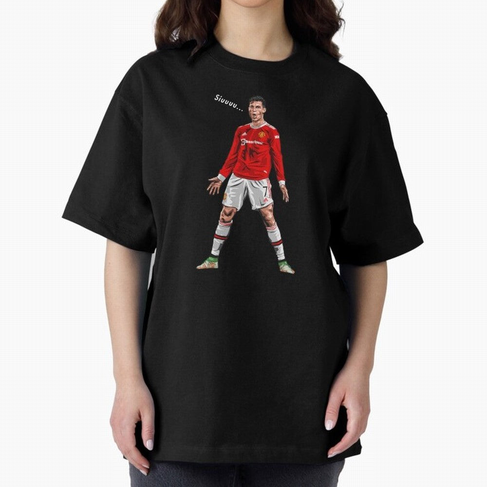 Christiano Ronaldo CR7 Siuuuuu... Oversized T-Shirt Fuel Your Fan Pride for FIFA World Cup 2026 Spirit, Capturing France, Haaland and Mbappe, Football History, Final Match Energy, Crowd Noise and Once in a Lifetime Moments; Made for Collectors Who
