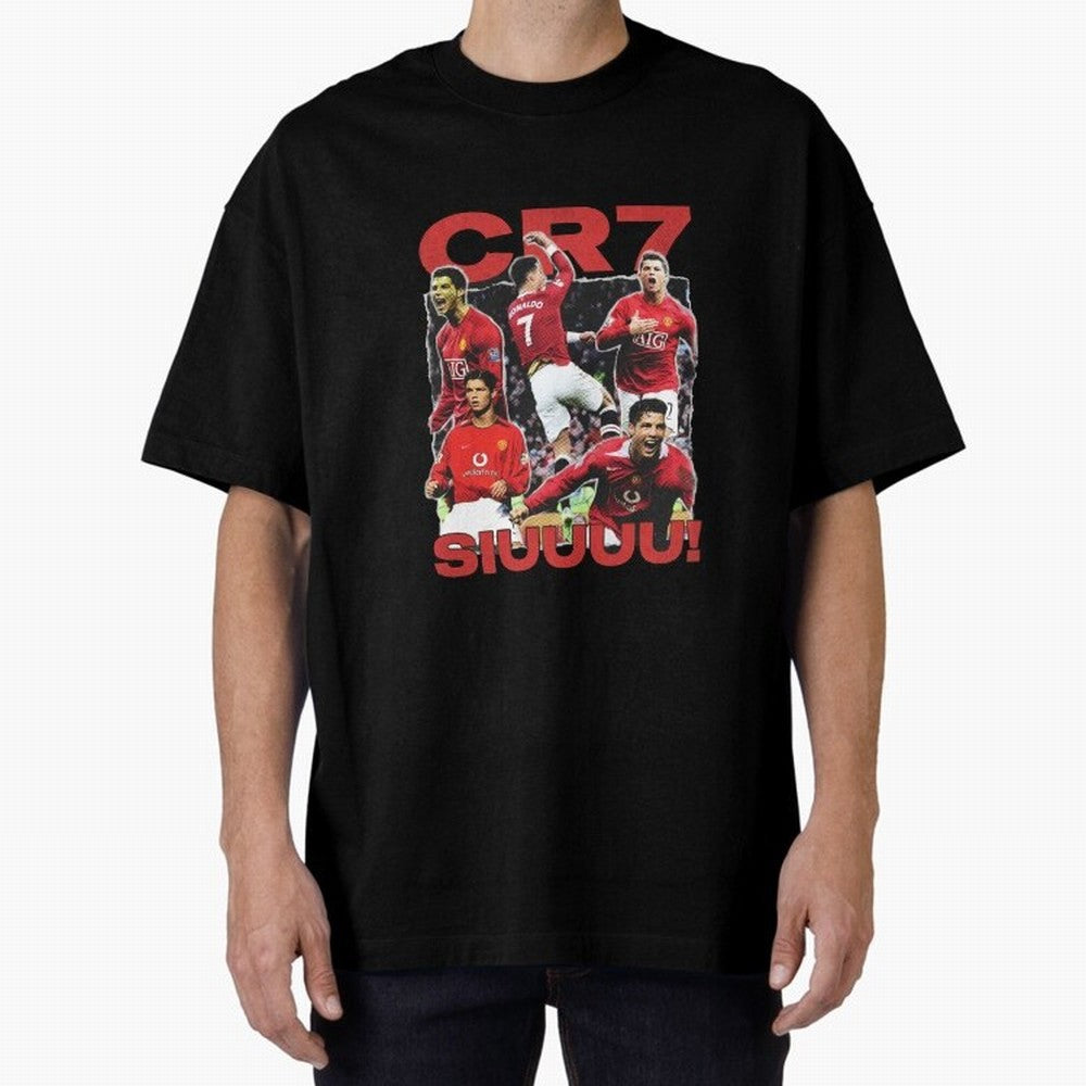 Retro Cristiano Ronaldo Manchester United Oversized T-Shirt Share the Excitement of FIFA World Cup 2026 USA Canada Mexico for Fans of Cristiano Ronaldo and Portugal, Spain and Germany, Bringing Game Day Rituals, Football Legends, Country Pride and