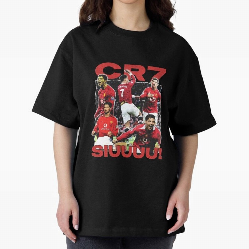 Retro Cristiano Ronaldo Manchester United Oversized T-Shirt Share the Excitement of FIFA World Cup 2026 USA Canada Mexico for Fans of Cristiano Ronaldo and Portugal, Spain and Germany, Bringing Game Day Rituals, Football Legends, Country Pride and