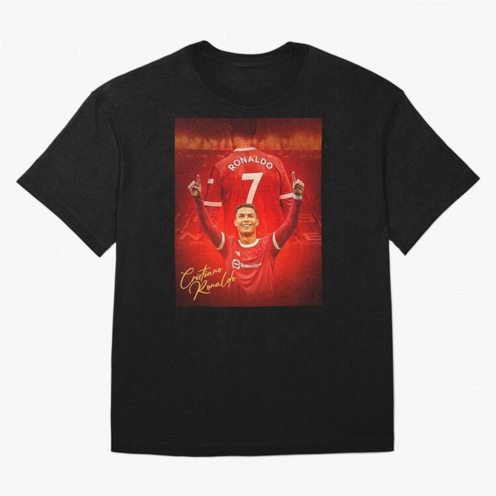 Cristiano Ronaldo Poster Oversized T-Shirt Celebrate Golden Goal Energy in Global Football Passion for FIFA World Cup 2026 Group Stage, Featuring Messi, CR7 and Mbappe, Spain, Champion Mindset, Group Stage Buzz, Knockout Tension and Passionate Fan