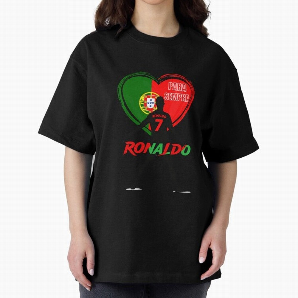 Love Cristiano Ronaldo Oversized T-Shirt Relive Global Football Passion for FIFA World Cup 2026 Group Stage, Highlighting Mbappe and Neymar, Brazil, Soccer Culture, Superstar Moments, National Team Dreams and Competitive Fire; Perfect for People