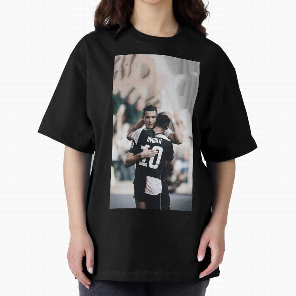 ronaldo with dybala Oversized T-Shirt Celebrate Every Goal in FIFA World Cup 2026 USA Canada Mexico with Mbappe and Neymar, Portugal, Spain and Germany Energy, Sports Nostalgia, International Competition, Famous Players and Unforgettable Victories;