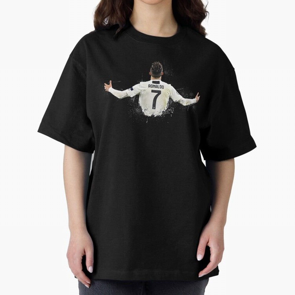 Cristiano Ronaldo Juventus Abstract Paintings Oversized T-Shirt Carry the Colors and Pride of Match Day Hype around FIFA World Cup 2026 USA Canada Mexico, Messi, Neymar and Mbappe, Portugal, Championship Spirit, Famous Goals, Roaring Crowds and