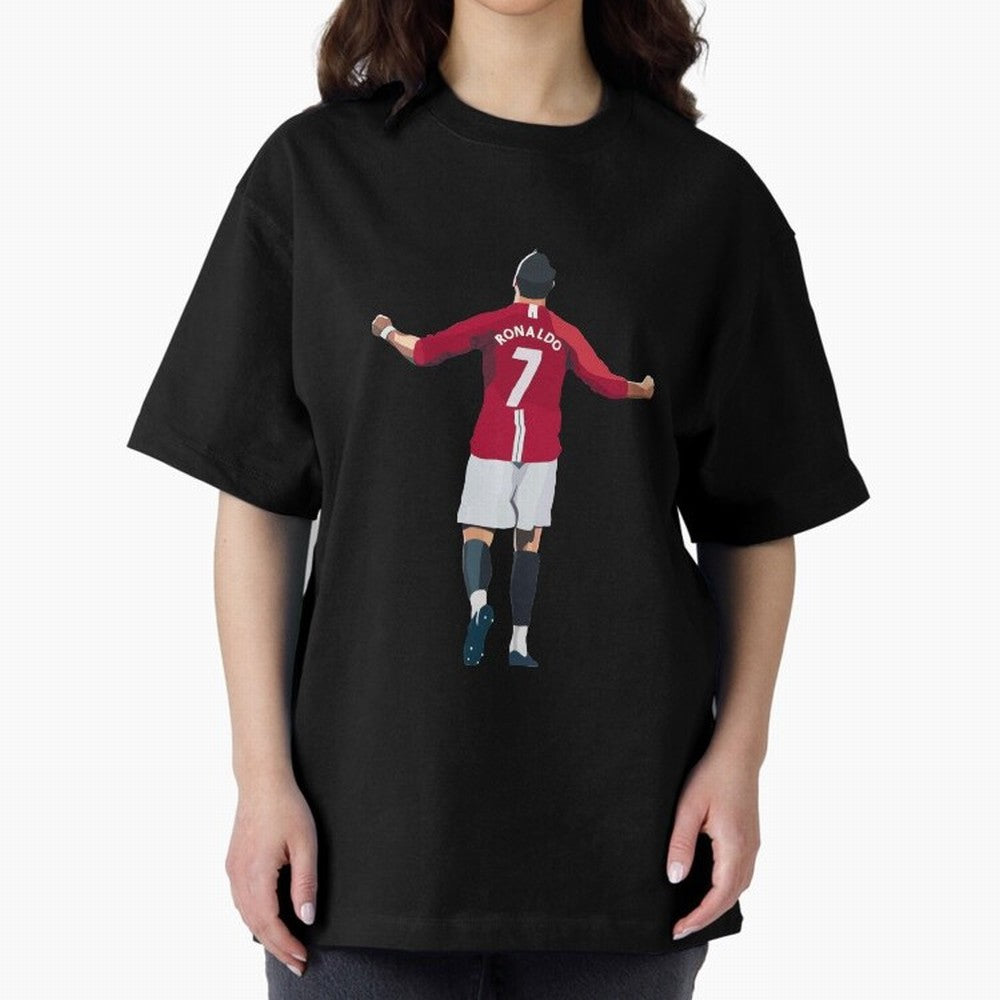 Cristiano Ronaldo Oversized T-Shirt Celebrate National Team Dreams in FIFA World Cup 2026 USA Canada Mexico for Fans of CR7 and Messi and Spain, Bringing Sports Nostalgia, International Competition, Famous Players and Unforgettable Victories; Ideal