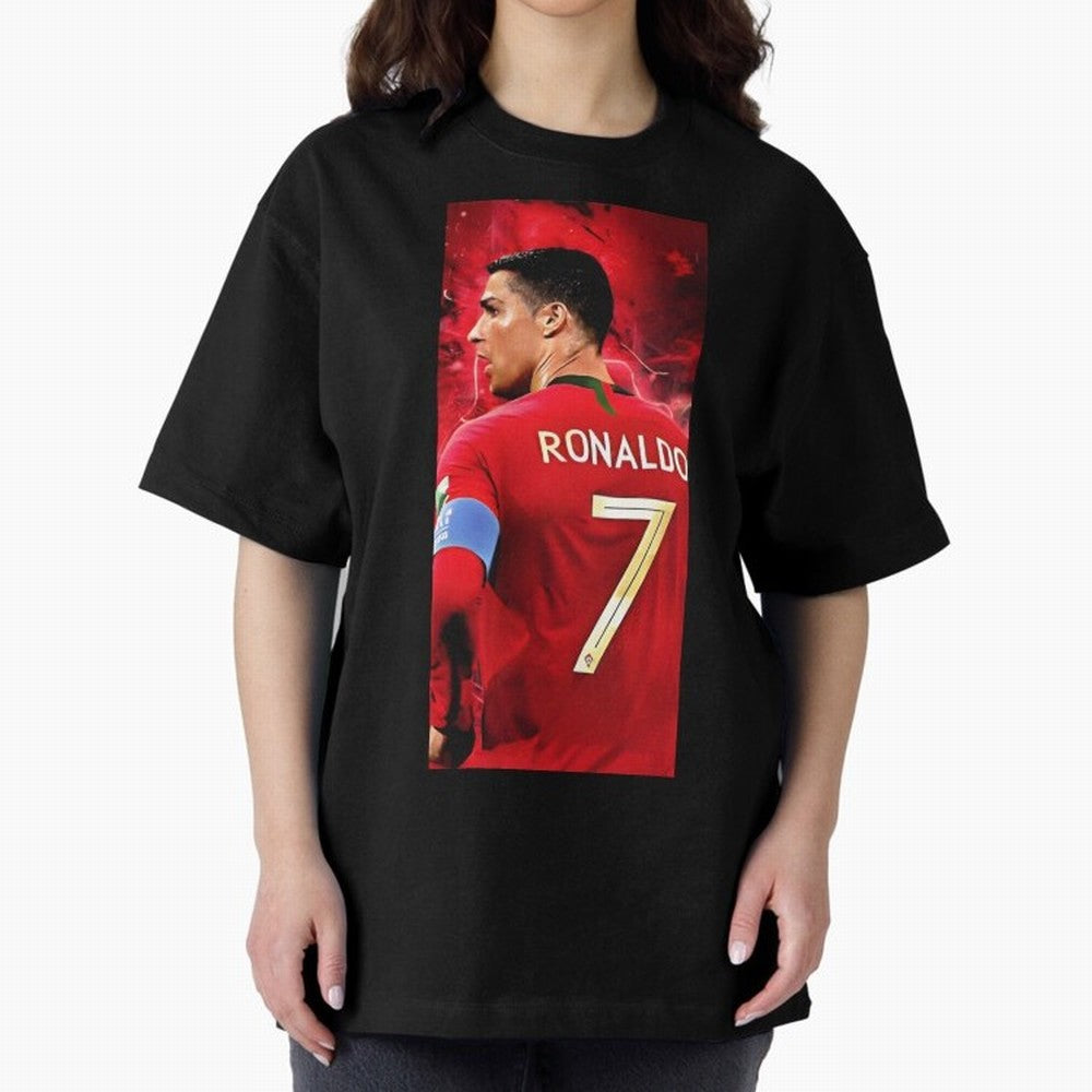 Cristiano Ronaldo Oversized T-Shirt Follow FIFA World Cup 2026 USA Canada Mexico for Fans of Messi and Cristiano Ronaldo and England, France and Netherlands, Bringing Supporter Pride, Iconic Celebrations, Legendary Names and Global Match Day