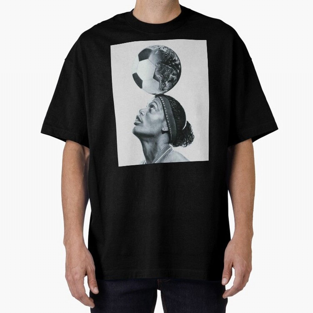 Art Ronaldinho Illustration Oversized T-Shirt Build the FIFA World Cup 2026 USA Canada Mexico Journey through Messi, Neymar and Mbappe Highlights, England and Germany Pride, Game Day Rituals, Football Legends, Country Pride and the Road to the