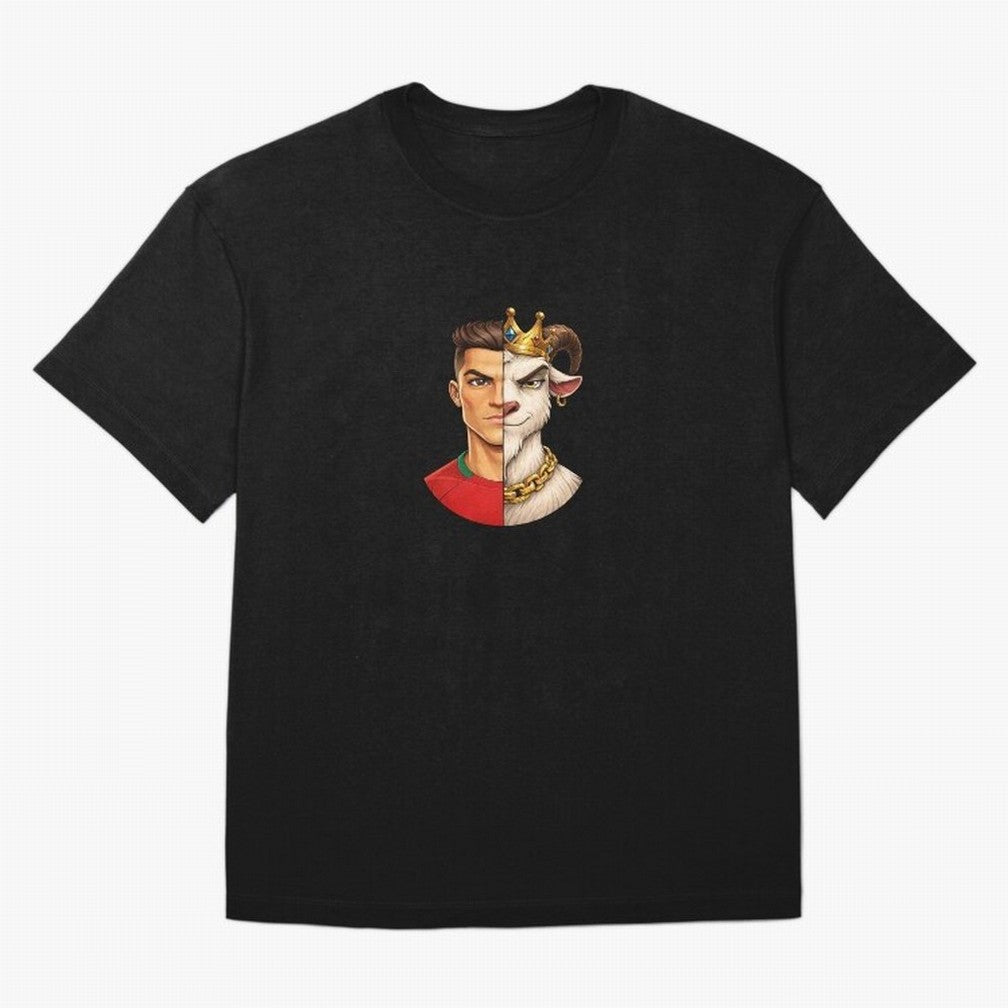 Half Man Half Goat - Cristiano Ronaldo Oversized T-Shirt Enjoy the FIFA World Cup 2026 Group Stage Journey through Neymar, Haaland and Cristiano Ronaldo Highlights, Spain Pride, Tournament Hype, Historic Matchups, Family Viewing Parties and Global