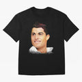 Cristiano Ronaldo CR7 | Digital Painting Oversized T-Shirt Show Love for Legendary Goals in FIFA World Cup 2026 USA Canada Mexico for Fans of Haaland and Mbappe and Portugal, Spain and Germany, Bringing Sports Nostalgia, International Competition,