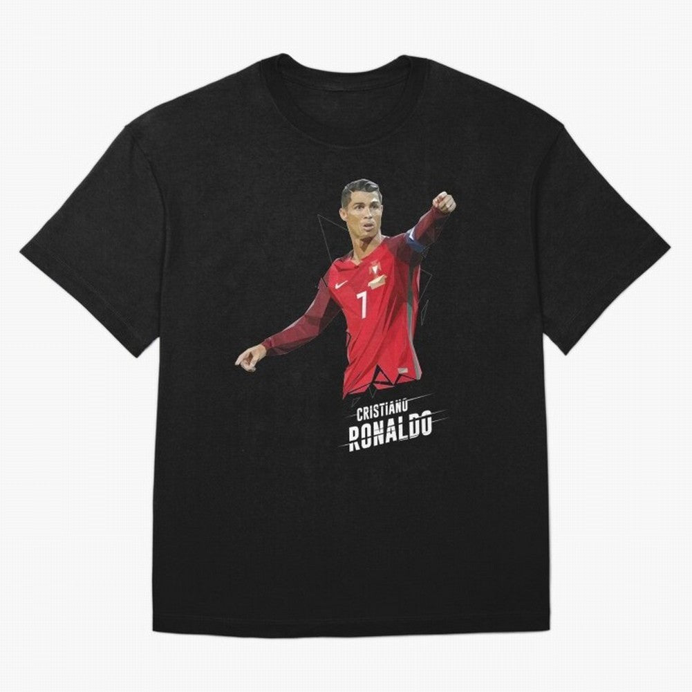 Ronaldo Cristiano Ronaldo Lowpoly Art Oversized T-Shirt Join Supporters Worldwide for the FIFA World Cup 2026 Journey through Haaland and Mbappe Highlights, Brazil, Portugal and Argentina Pride, Football Festival Excitement, Trophy Ambitions,