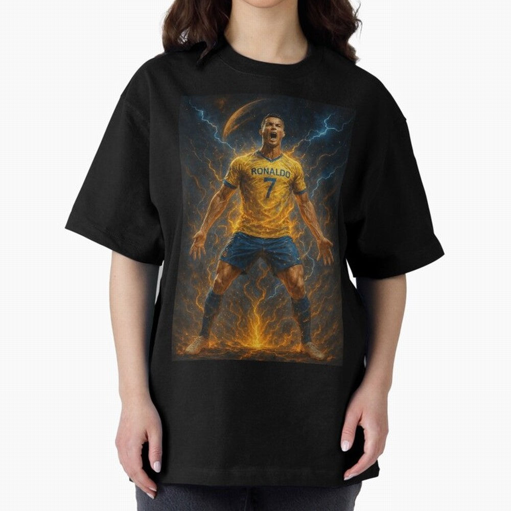 Cristiano Ronaldo Oversized T-Shirt Celebrate Fan Favorites in Global Football Passion for FIFA World Cup 2026 Group Stage, with Cristiano Ronaldo, Haaland and CR7, Spain, Match Day Excitement, Supporter Culture, Golden Goals and Global Football