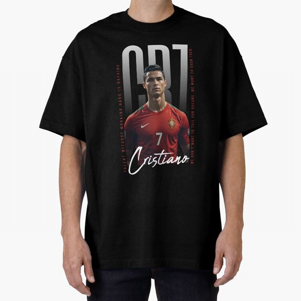 Cristiano Ronaldo Oversized T-Shirt Bring Match Day Fire to FIFA World Cup 2026 USA Canada Mexico Highlighting CR7, Argentina Energy, Sports Nostalgia, International Competition, Famous Players and Unforgettable Victories; Great for Supporters Who