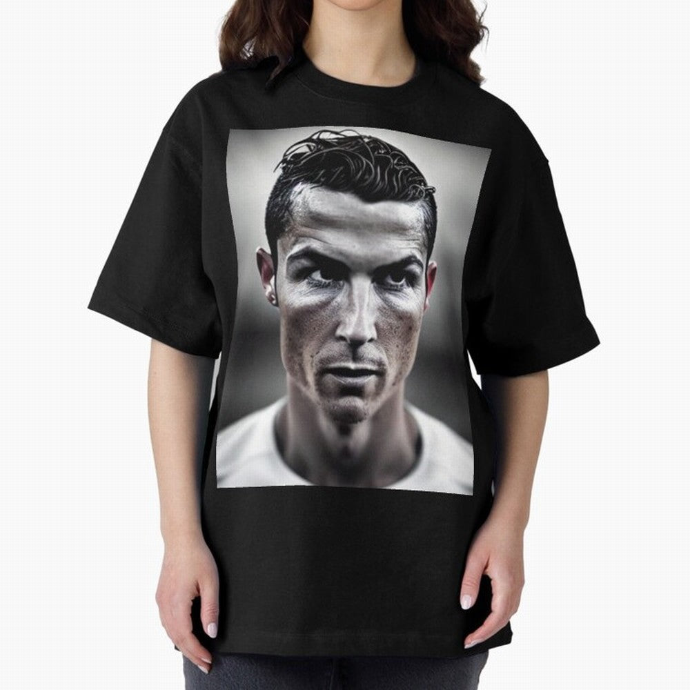 Cristiano Ronaldo Portrait Oversized T-Shirt Get Ready for FIFA World Cup 2026 Spirit, Built around Netherlands, Messi, Neymar and Mbappe, Football History, Final Match Energy, Crowd Noise and Once in a Lifetime Moments; Ideal for Fans Who Follow