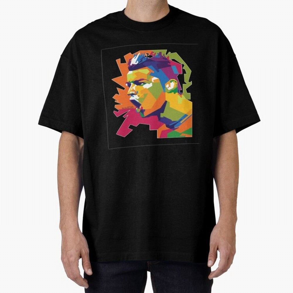 Ronaldo Cristiano Ronaldo pop potrait Oversized T-Shirt Join the Countdown to FIFA World Cup 2026 for Fans of Neymar, Haaland and Cristiano Ronaldo and Portugal, Spain and Germany, Bringing Classic Soccer Heritage, Championship Pressure, Fan