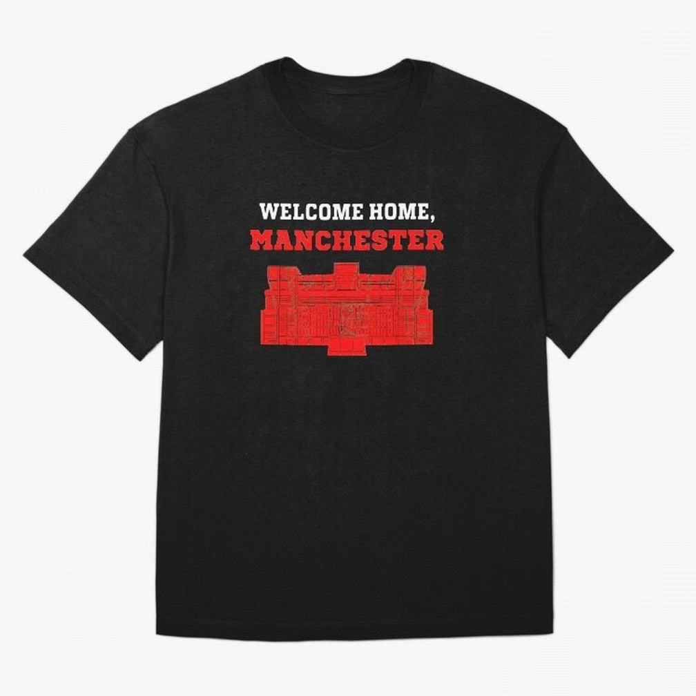 Welcome Home Manchester 7 CR Oversized T-Shirt Live the Energy of Match Day Hype around FIFA World Cup 2026, Mbappe, France, Global Supporter Spirit, Legendary Goals, National Colors and Tournament Celebration; Great for Watch Parties, Sports Bars,