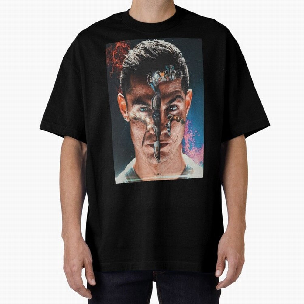 CR7 Career Titles+Ballon (x5) Oversized T-Shirt Back Your Heroes with FIFA World Cup 2026 USA Canada Mexico Spirit, Made for Portugal, Spain and Germany, Haaland and Mbappe, Stadium Chants, National Pride, Trophy Dreams and Unforgettable Football