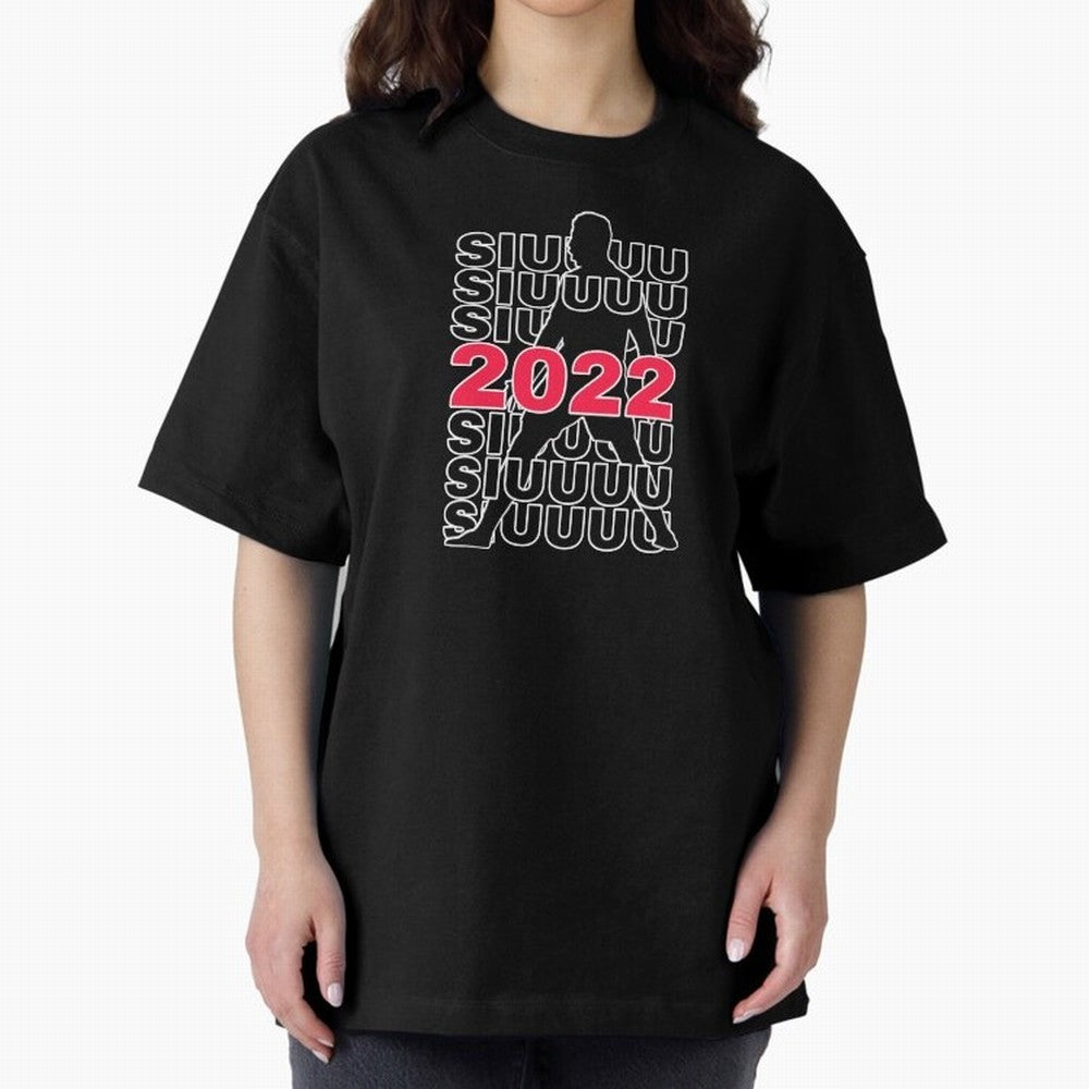 Siuuu 2022 Cristiano ronaldo goal Oversized T-Shirt Back the Journey through Global Football Passion for FIFA World Cup 2026 Group Stage, Highlighting Neymar, Haaland and Cristiano Ronaldo, Spain, Sports Nostalgia, International Competition, Famous
