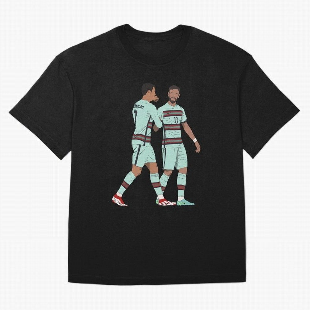 Cristiano Ronaldo & Bruno Fernandes Portugal Oversized T-Shirt Share Global Football Passion for FIFA World Cup 2026, Filled with Haaland, Netherlands, Goal Celebration Energy, Supporter Heritage, Football Icons and Worldwide Tournament Joy; Made