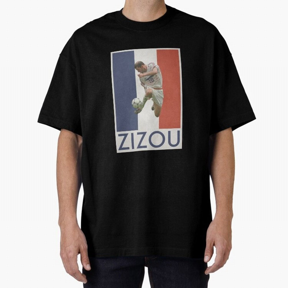 Football - Zidane Oversized T-Shirt Turn Every Weekend Toward Match Day Hype around FIFA World Cup 2026 Group Stage, Mbappe and Neymar, France and Portugal, Vintage Soccer Flavor, Modern Football Stars, National Flags and Final Night Emotion;