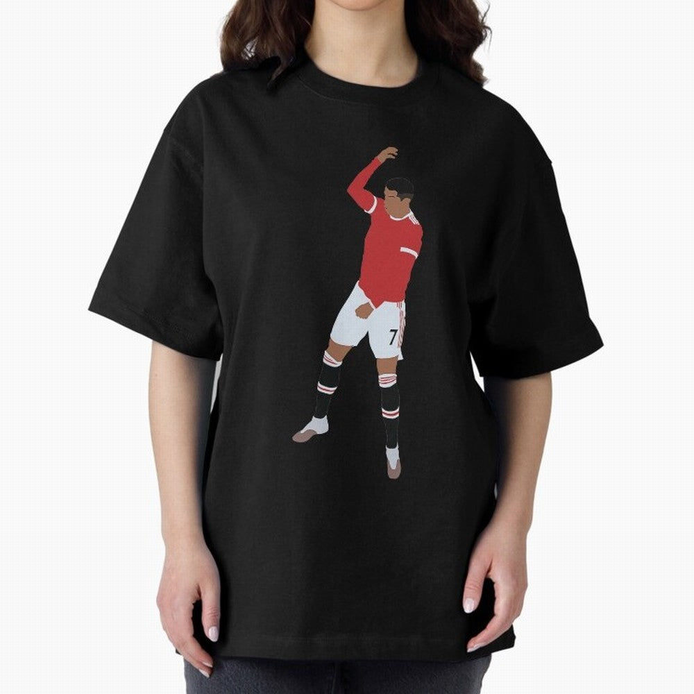 Cristiano Ronaldo 4 Oversized T-Shirt Feel the Roar of FIFA World Cup 2026 USA Canada Mexico Centered on Haaland, Brazil, Portugal and Argentina Energy, Championship Spirit, Famous Goals, Roaring Crowds and International Football Unity; Perfect for
