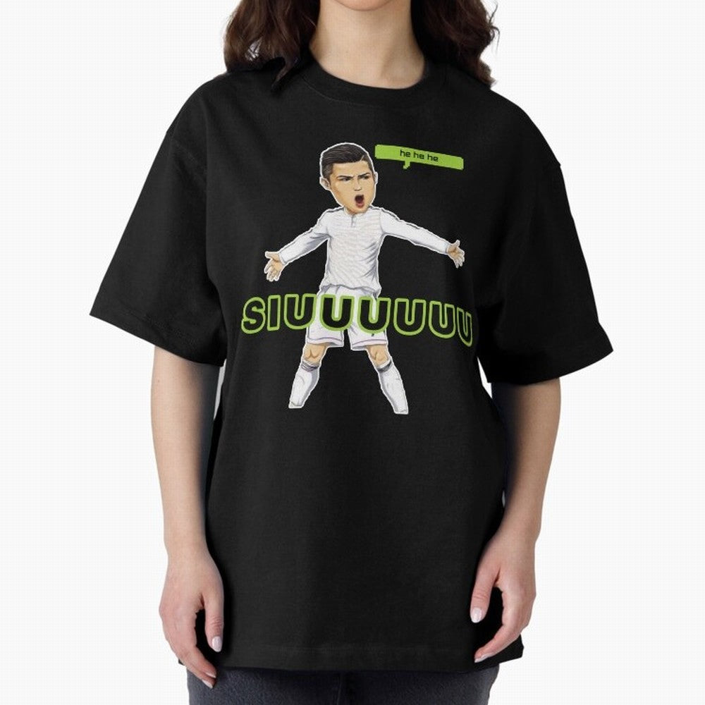Hehehe SUIII Cristiano ronaldo Oversized T-Shirt Keep Football History Alive during Global Football Passion for FIFA World Cup 2026, Celebrating Mbappe, Brazil, Portugal and Argentina, Supporter Pride, Iconic Celebrations, Legendary Names and