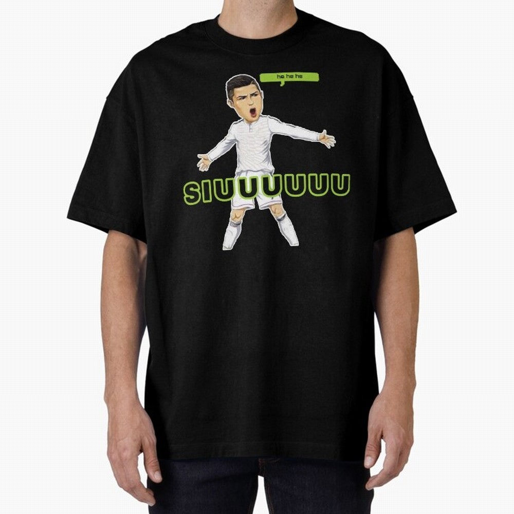 Hehehe SUIII Cristiano ronaldo Oversized T-Shirt Keep Football History Alive during Global Football Passion for FIFA World Cup 2026, Celebrating Mbappe, Brazil, Portugal and Argentina, Supporter Pride, Iconic Celebrations, Legendary Names and