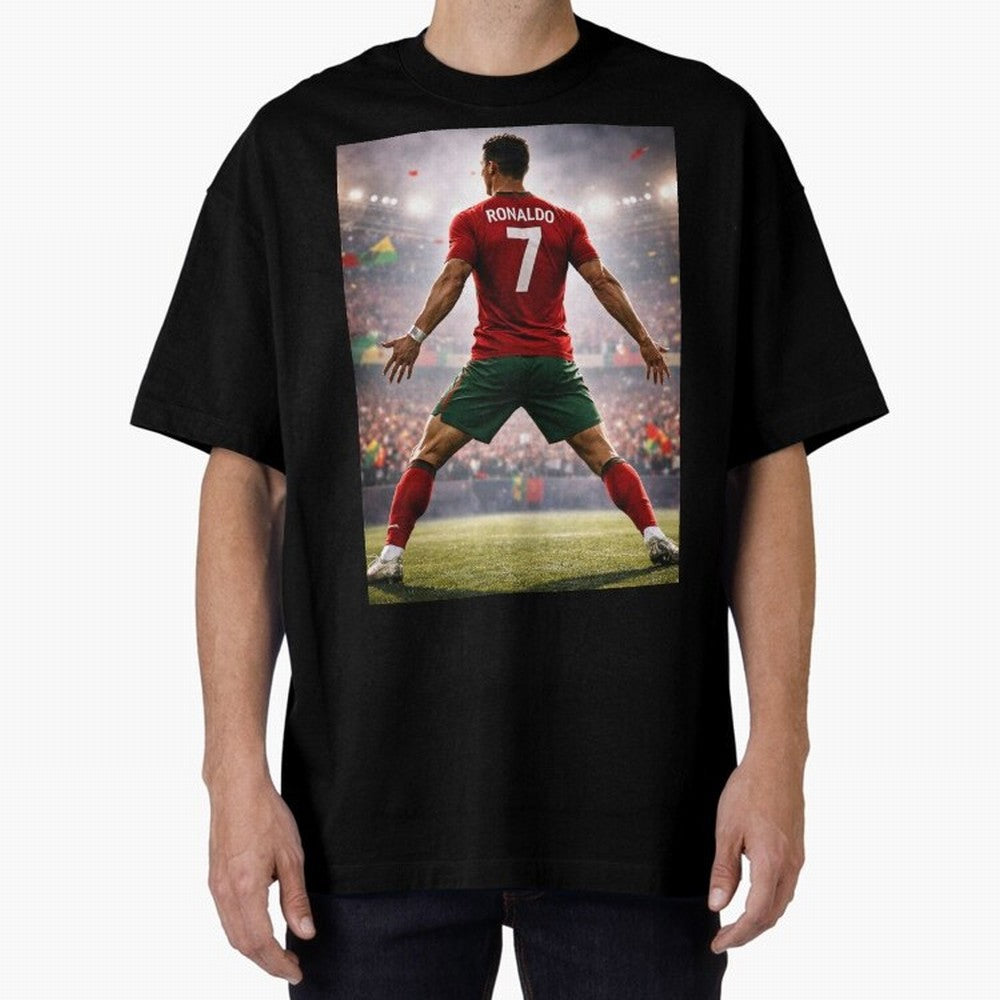 Cristiano Ronaldo Portuguese Legend Number Seven SIUUU Oversized T-Shirt Live for the Drama of Global Football Passion for FIFA World Cup 2026 USA Canada Mexico, Celebrating Mbappe and Neymar, Brazil, Goal Celebration Energy, Supporter Heritage,