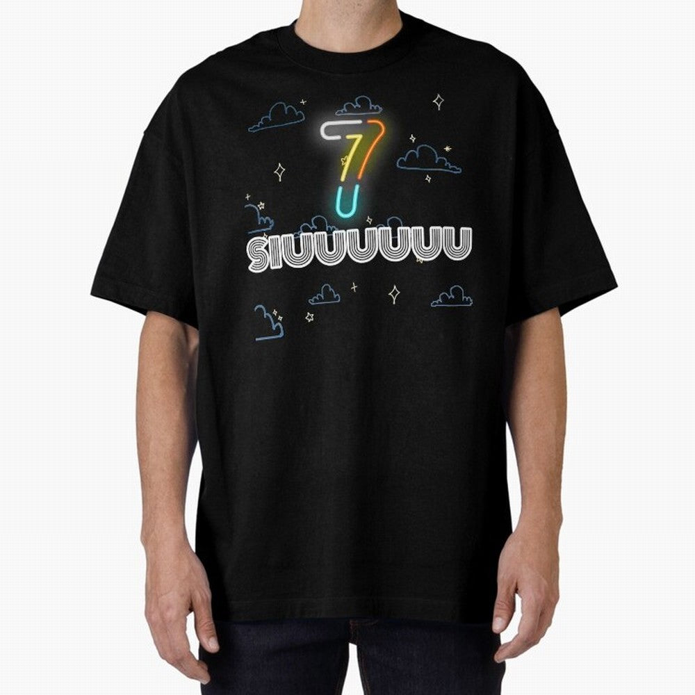 Siuuuuuu 7 CR7 goal funny Oversized T-Shirt Remember Iconic Moments from the FIFA World Cup 2026 USA Canada Mexico Journey through Mbappe Highlights, Netherlands Pride, Championship Spirit, Famous Goals, Roaring Crowds and International Football
