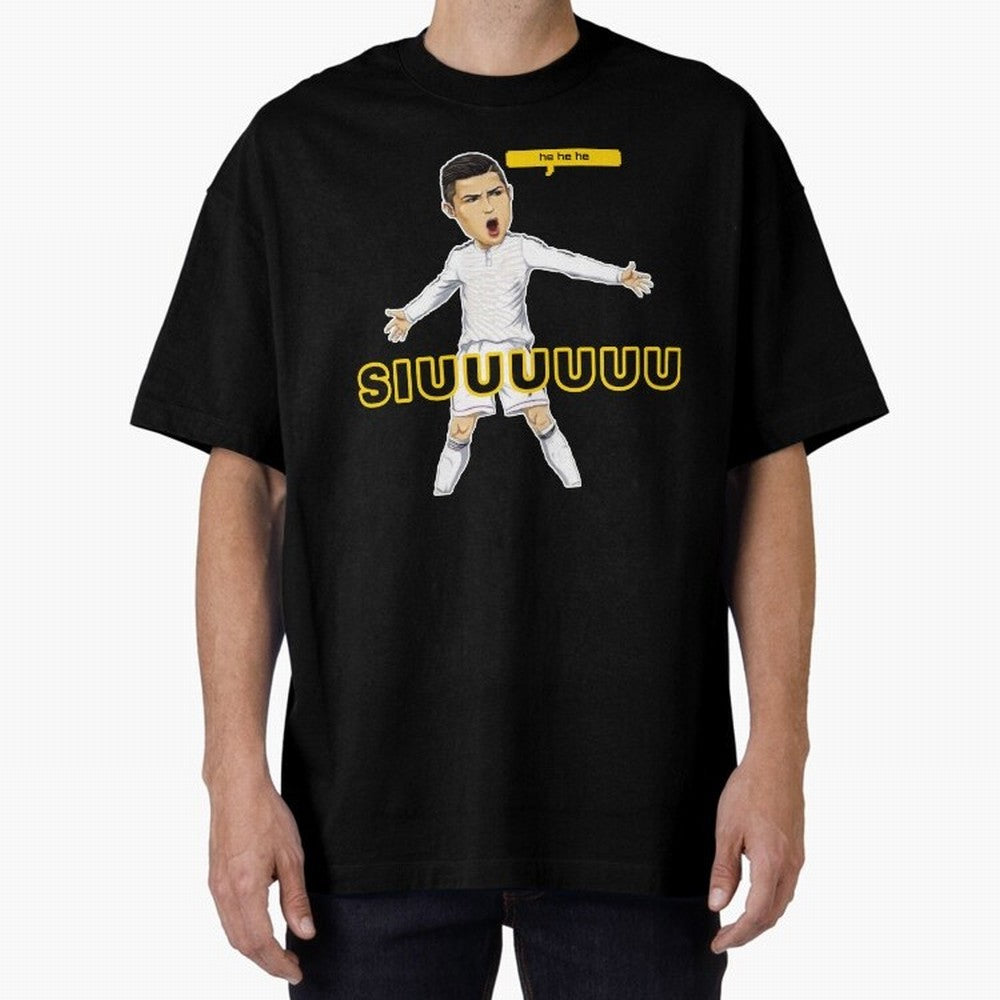 hehehe suiii cristiano ronaldo goal Oversized T-Shirt Celebrate Football Heritage in Global Football Passion for FIFA World Cup 2026 Group Stage, Celebrating Haaland and Mbappe, England, France and Netherlands, Vintage Soccer Flavor, Modern