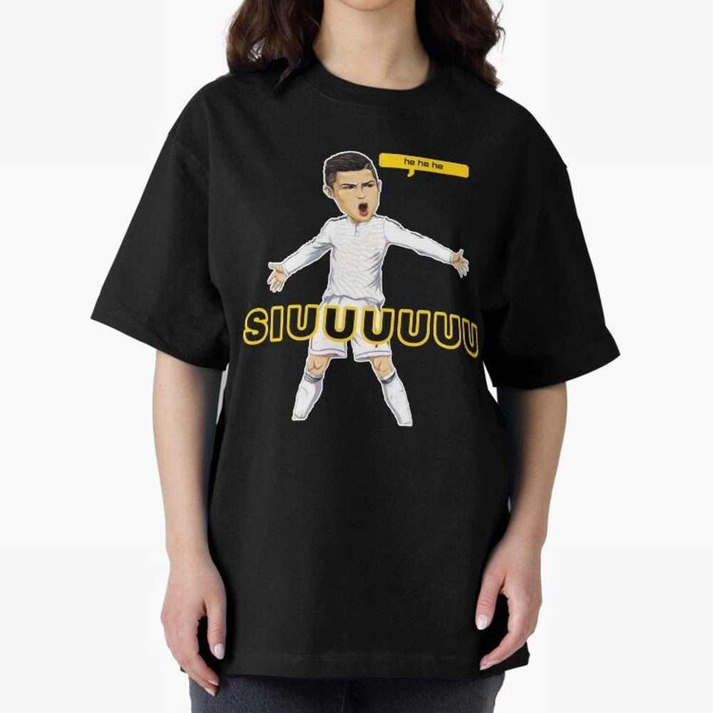 hehehe suiii cristiano ronaldo goal Oversized T-Shirt Celebrate Football Heritage in Global Football Passion for FIFA World Cup 2026 Group Stage, Celebrating Haaland and Mbappe, England, France and Netherlands, Vintage Soccer Flavor, Modern