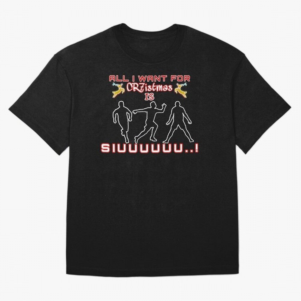 All i want for christmas is siuuu Oversized T-Shirt Represent Fans Who Live for FIFA World Cup 2026 Group Stage Spirit, Capturing Spain, Cristiano Ronaldo, Haaland and CR7, Sports Nostalgia, International Competition, Famous Players and