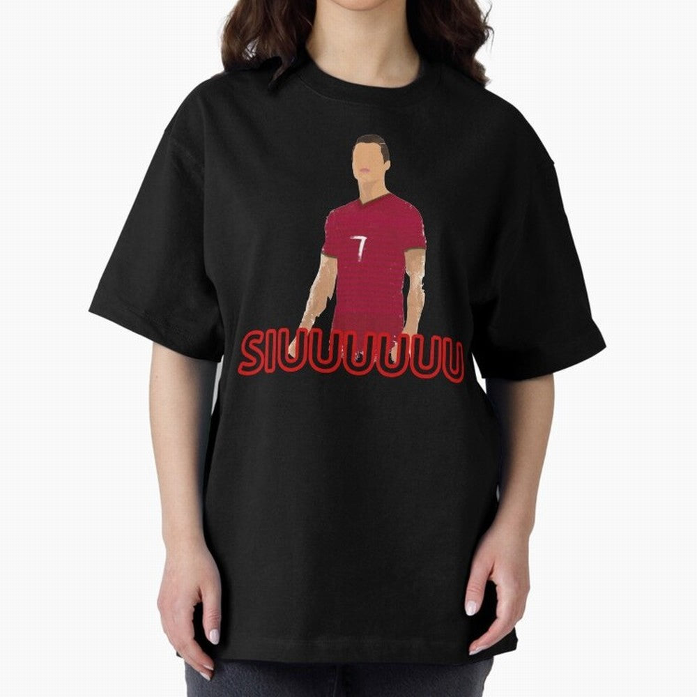 Siuuu Cristiano ronaldo goal Oversized T-Shirt Carry Global Football Passion for FIFA World Cup 2026, Connected to Messi, Brazil, Football Festival Excitement, Trophy Ambitions, Country Rivalries and Star Player Buzz; Perfect for Fans, Collectors,