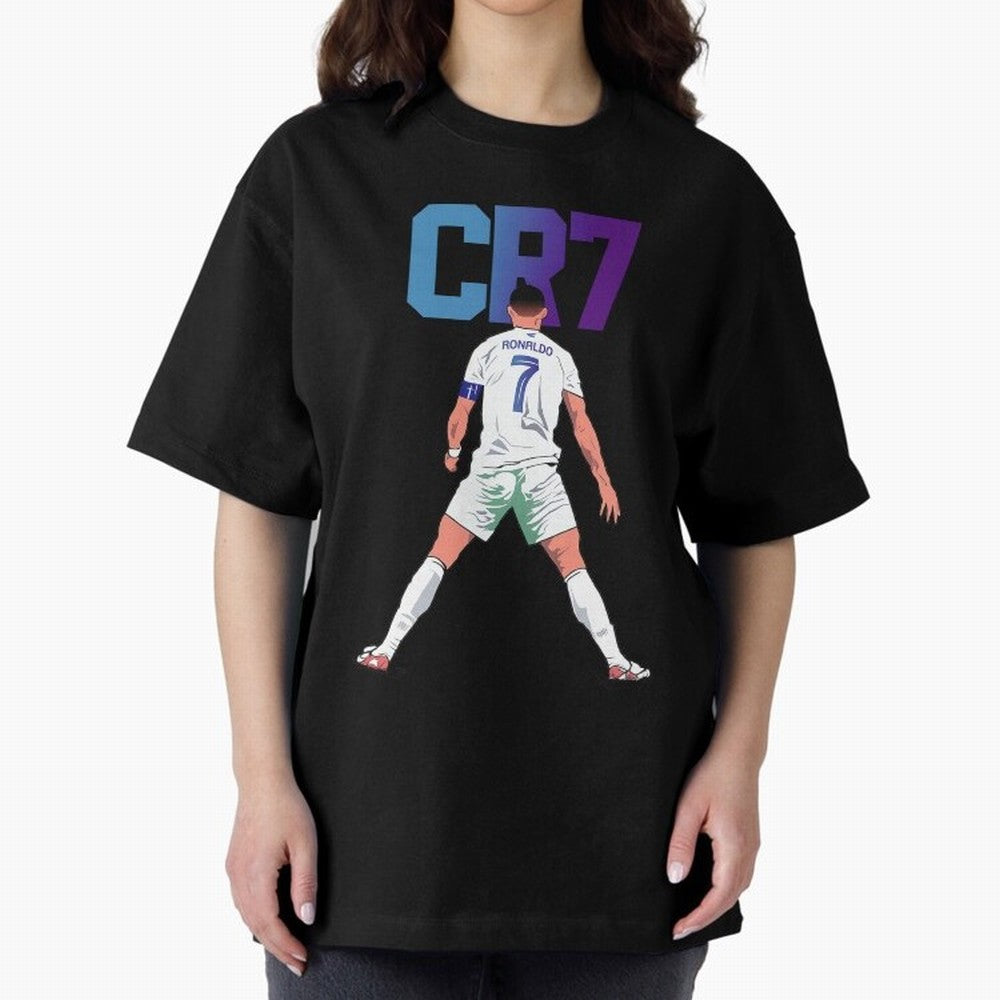 CR7 Oversized T-Shirt Feel the Trophy Chase of the FIFA World Cup 2026 Journey through Haaland Highlights, Brazil Pride, Football Passion, Legendary Performances, Festival Vibes and Supporter Community; Ideal for Football Dads, Football Moms,