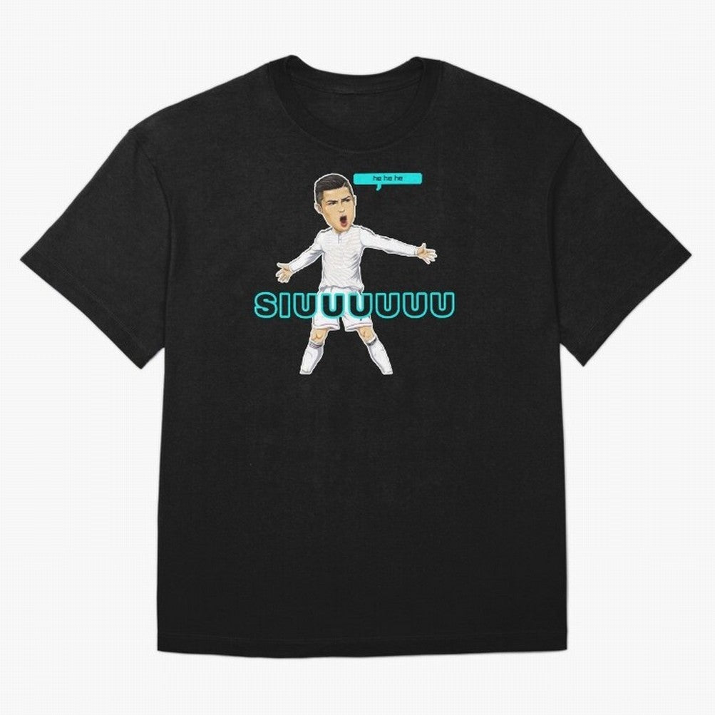Hehehe siuuu Oversized T-Shirt Feel the Trophy Chase of Global Football Passion for FIFA World Cup 2026 USA Canada Mexico, Driven by Messi, Neymar and Mbappe, France and Portugal, Goal Celebration Energy, Supporter Heritage, Football Icons and