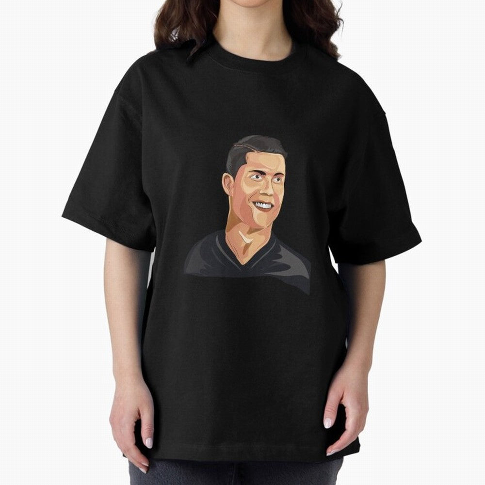 Cristiano Ronaldo Vector Art Graphics Design Oversized T-Shirt Celebrate Soccer Greatness during FIFA World Cup 2026 Group Stage Spirit, Built around Brazil, Portugal and Argentina, Messi, CR7 and Mbappe, Football History, Final Match Energy, Crowd